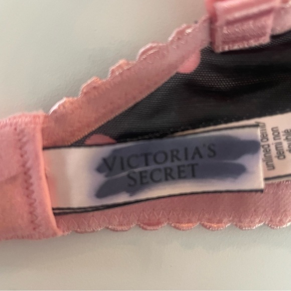 New! Victoria's Secret Bra Polka Dot Unlined Demi Mesh Sexy Sheer 20046 - Picture 5 of 7